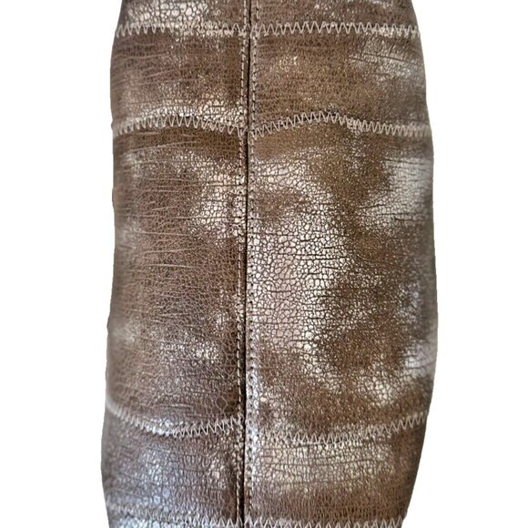 Sondra Roberts Squared Hand Shoulder Bag/Tote Brown Iridescent Silver Metallic - Picture 7 of 16